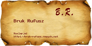 Bruk Rufusz névjegykártya
